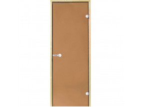 Дверь стеклянная Harvia 8х19 (коробка ольха, стекло бронза, артикул D81901L)